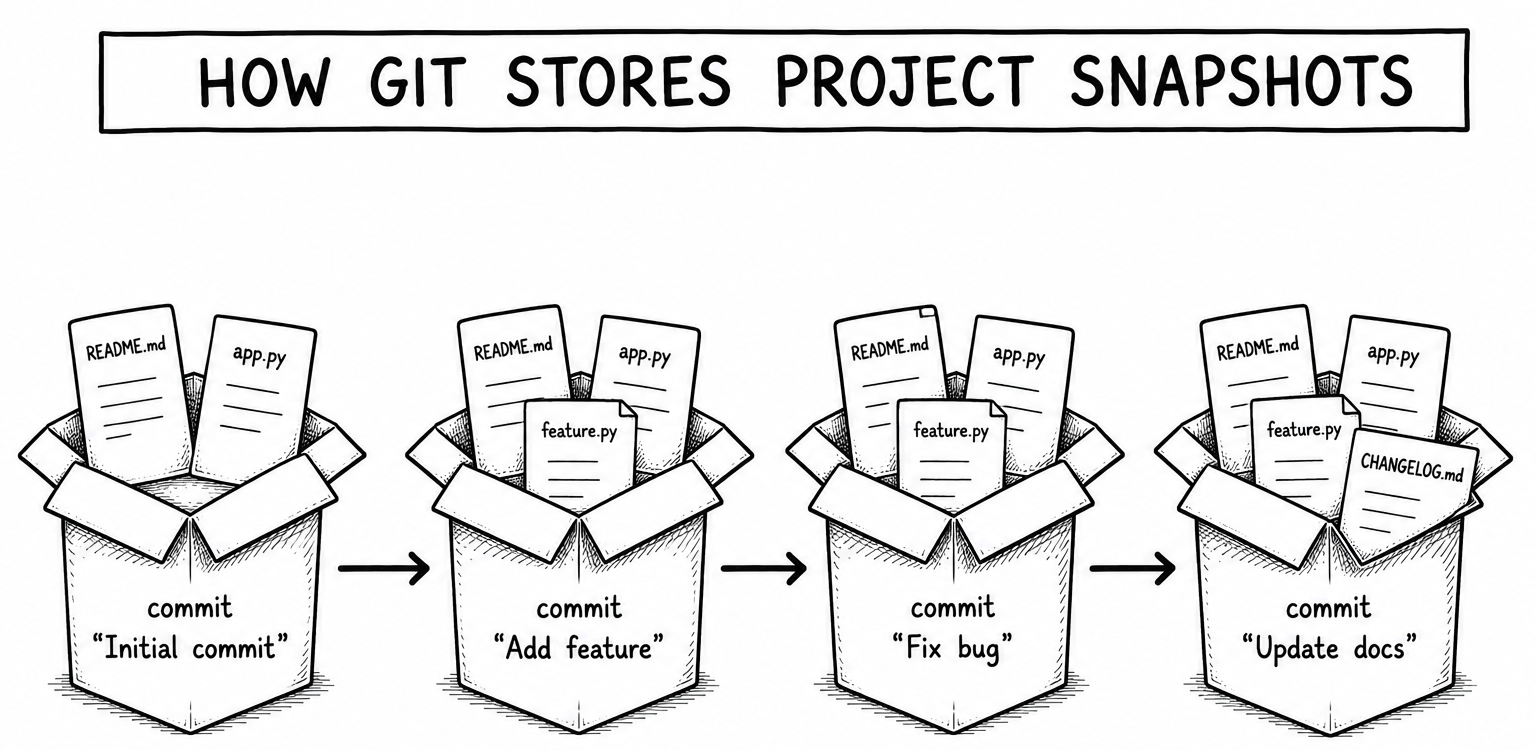 depiction of the git history