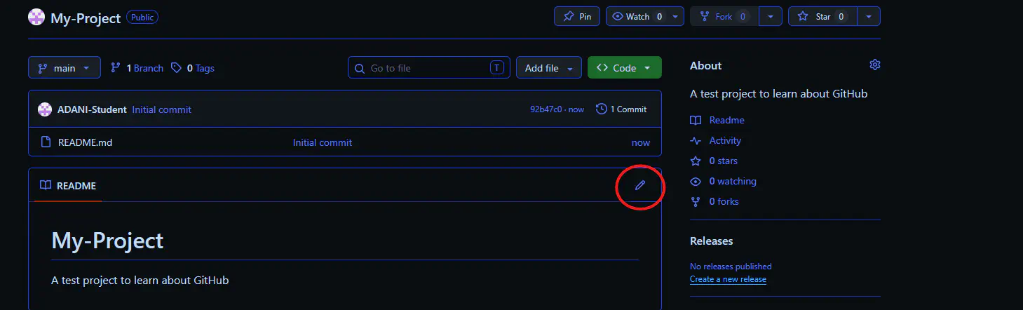 screenshot for the edit button