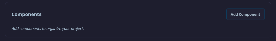 screenshot for the components button