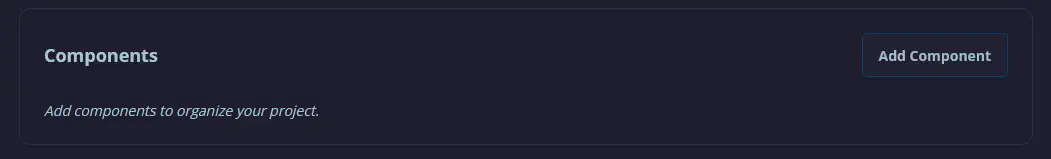 screenshot for the components button